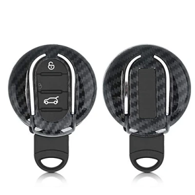 Afbeelding van kwmobile autosleutelhoes geschikt voor Mini 3 knops Smart Key autosleutel hardcover beschermhoes Carbon design zwart