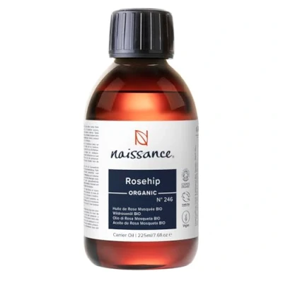 Afbeelding van Naissance Biologisch gecertificeerde rozenbottelolie (nr. 246) 225 ml natuurlijk en koudgeperst voor de verzorging van lichaam, haar, gezicht nagels