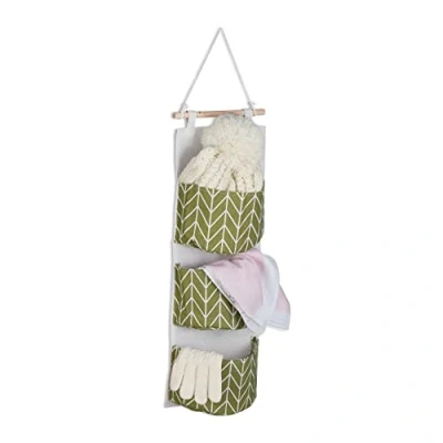 Afbeelding van Relaxdays hangende organizer wandorganizer met vakken opberger badkamer groen
