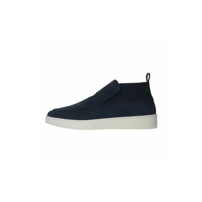 Afbeelding van Manfield Sneakers laag, Heren, Maat: 40, Blau Veloursleer
