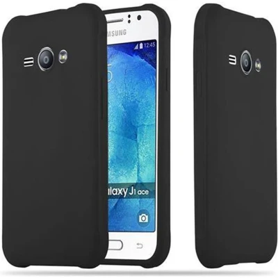 Afbeelding van Cadorabo Hoesje geschikt voor Samsung Galaxy J1 ACE in CANDY ZWART Beschermhoes gemaakt van flexibel TPU silicone Case Cover