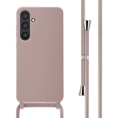 Afbeelding van iMoshion hoesje Geschikt voor Samsung Galaxy S24 Plus met koord Siliconen roze