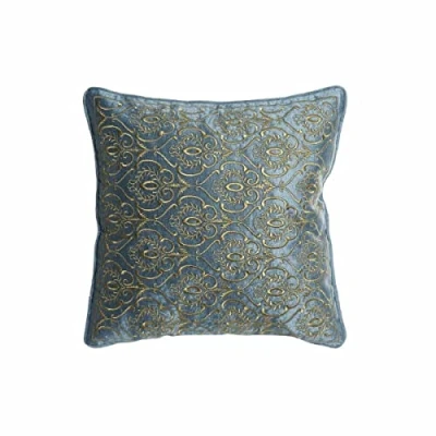Afbeelding van Kussen DKD Home Decor 8424001850389 Blauw Gouden Polyester Fluweel Aluminium (45 x 10 45 cm)