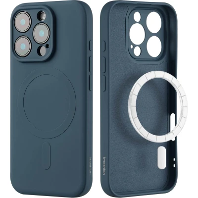 Afbeelding van imoshion Hoesje Geschikt voor iPhone 16 Pro Max Siliconen Color Backcover MagSafe Donkerblauw