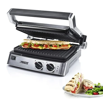 Afbeelding van Princess Contactgrill 117300 Apart instelbare thermostaten Tosti apparaat Panini Grill Uitneembare platen Groot bakoppervlak