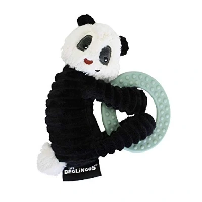 Afbeelding van Les Deglingos Bijtring panda zwart wit mint