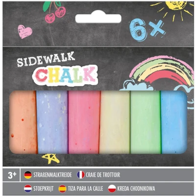 Afbeelding van Stoepkrijt 6 stuks multi kleuren L14 cm