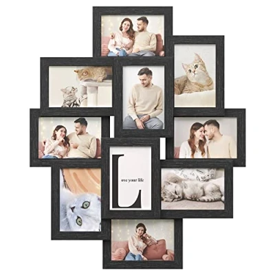 Afbeelding van Fotolijst Collage met 10 foto&#039;s Zwart