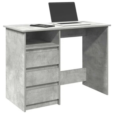 Image de vidaXL Bureau gris béton 102x50x75 cm bois d&#039;ingénierie860466