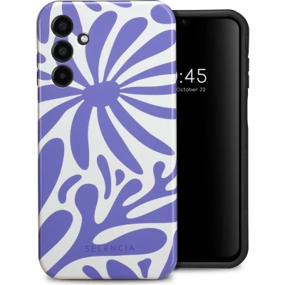 Afbeelding van Selencia Hoesje Geschikt voor Samsung Galaxy A15 (5G) / (4G) Vivid Backcover Modern Bloom Sapphire Blue