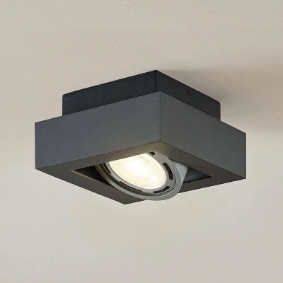 Afbeelding van Ronka plafondspot, donkergrijs, metaal, 18,5 cm lang, GU10