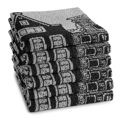 Afbeelding van DDDDD keukendoek Canal 50x55 cm Black 6 stuks