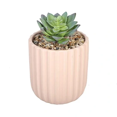 Afbeelding van Sleepdown Halo Kunstvetplanten, roze, gestructureerde pot, voor thuis, kantoor, badkamer, thuisdecoratie, esthetiek