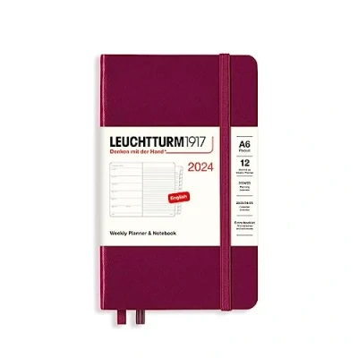 Afbeelding van LEUCHTTURM1917 367713 weekplanner en notitieboek medium (A5) 2024, 12 maanden, rood, Engels