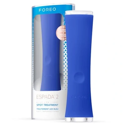 Afbeelding van FOREO ESPADA 2 LED lichttherapie apparaat, onvolkomenheids en vlekbehandeling, siliconen van medische kwaliteit, littekenbehandeling, puistjesverwijdering, FDA goedgekeurd, blauw
