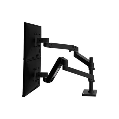 Image de Ergotron LX Pro Kit de montage (bras d&#039;empilage double) modulaire pour 2 écrans LCD aluminium noir Taille d&#039;écran : jusqu&#039;à 27 pouces montrable sur bureau