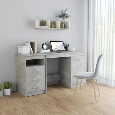 Afbeelding van Bureau 140x50x76 cm spaanplaat betongrijs