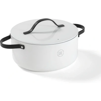 Afbeelding van BE Living Braadpan met Deksel Ø 28 cm PFAS vrije Kookpan inductie Geschikt voor alle warmtebronnen Wit