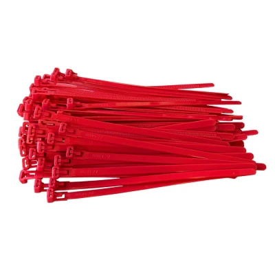 Afbeelding van 100 Stuks Rode Hersluitbare Kabelbinders 370 Mm Lang X 7.6 Rood Tyraps