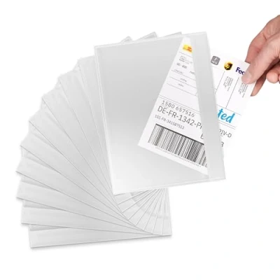 Afbeelding van RAGO® pochette porte document autocollante C6 Pour A6 Lot de 50 I transparente d’envoi colis, d’expédition