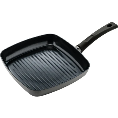 Afbeelding van ISENVI Avon keramische grillpan 26 CM Ergo greep Antraciet Keramisch 100% PFAS, PTFE en PFOA vrij duurzaam Unieke Antiaanbaklaag Non stick bodem Vaatwasbestendig Geschikt voor alle warmtebronnen inclusief inductie