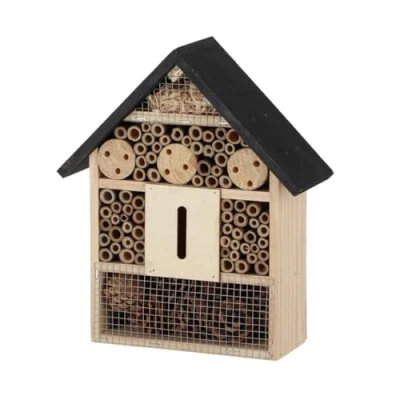 Afbeelding van Esschert design insectenhotel hout zwart/naturel 24.5 x 9.5 29 cm bijenhotel/Insectenhuis