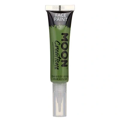 Afbeelding van Verf voor gezicht en lichaam met een penseel van Moon Creations 15 ml groen