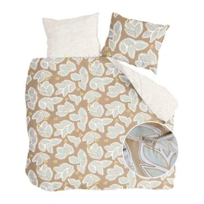 Afbeelding van Walra Dekbedovertrek Lovely Leaves 240x220 100% Katoen (BCI) Bruin / Beige