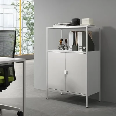 Afbeelding van Bureaukast Hailuoto archiefkast 110x70x40 cm lichtgrijs