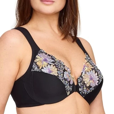 Afbeelding van Glamorise Front Close Underwire beha voor dames, Bloemenprint