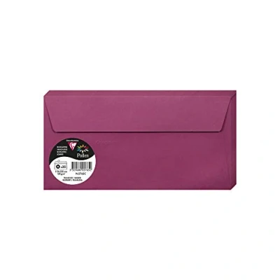 Afbeelding van Luxe enveloppen 60st. Zelfklevend, raspberry kleur, van Pollen Clairefontaine. 11cm x 22cm.
