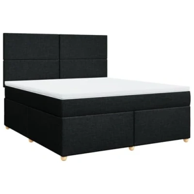 Afbeelding van vidaXL Boxspring met matras stof zwart 180x200 cm