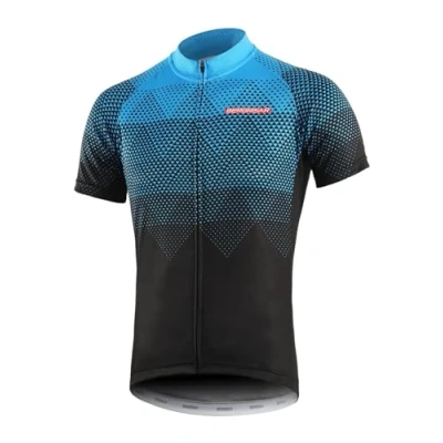 Afbeelding van BERGRISAR Fietsshirt voor heren, ademend, sneldrogend, fietskleding, mountainbike, met korte mouwen, jersey