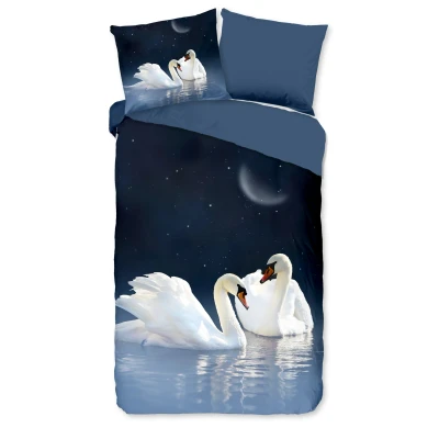 Afbeelding van Pure Dekbedovertrek &quot;zwanen&quot; Blauw (200x200/220 cm) Microfiber