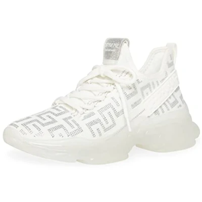 Afbeelding van Steve Madden Maxima r Damessneakers, Wit/Zilver