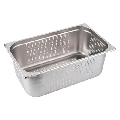 Afbeelding van APS 81910 GN 1/1 geperforeerde roestvrijstalen container, afmetingen: 325 x 530 mm, hoogte 200 mm
