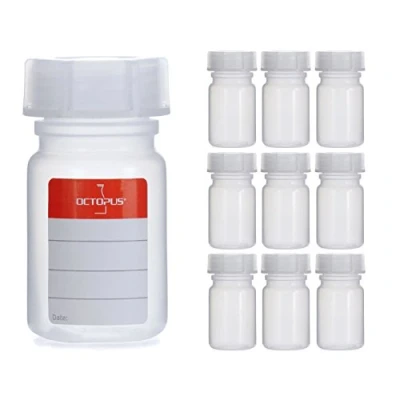 Afbeelding van Octopus 10 stuks lege flessen met brede hals, van polyethyleen schroefsluiting, laboratoriumflessen deksel, voor laboratorium, keuken of hobby