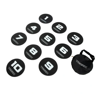Afbeelding van Toorx Fitness Agility Dots Set van 10 stuks Zwart Wit Slijtvast Rubber