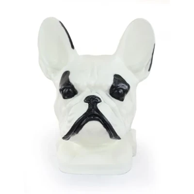 Afbeelding van Franse Bulldog urn hond en tuinbeeld grote hondenkop voor asverwerking
