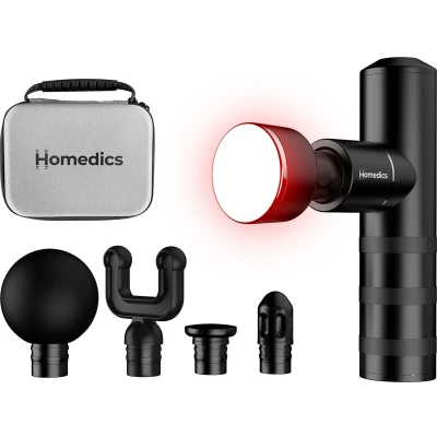 Afbeelding van HoMedics Myti Draadloze Massage Gun 5 Opzetstukken USB C Oplaadbaar 4 Intensiteitsinstellingen