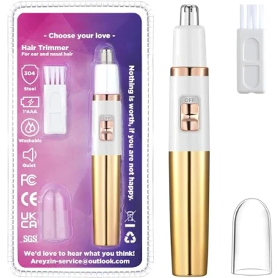 Image de tondeuse à poils de nez pour femme, cheveux sans douleur les oreilles et le femmes, sourcils, visage, oreilles, nez, professionnelle