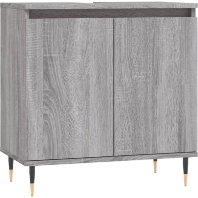 Afbeelding van Badkamerkast 58x33x60 cm bewerkt hout grijs sonoma eikenkleurig