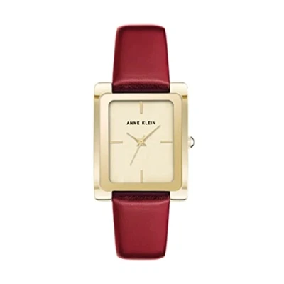 Afbeelding van Anne Klein Dameshorloge met leren band, Rood/Goud, AK/2706CHRD