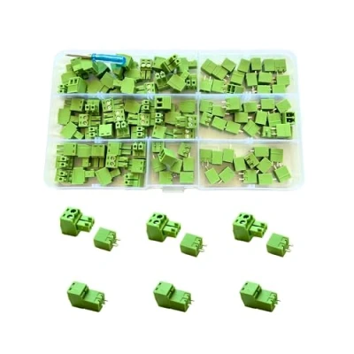 Afbeelding van BASECONEX 55 paar steekklemmenblokken, 3,81 mm pitch 2 polige PCB schroefblok terminalconnector, voor (rechte hoek, polig)