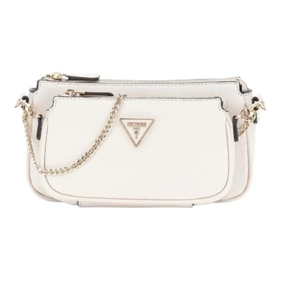 Afbeelding van GUESS Schoudertas Noelle Double Pouch Crossbody Bone Lichtgrijs