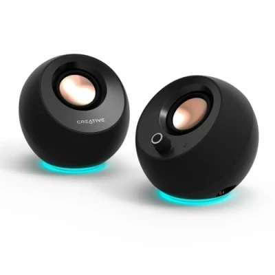 Afbeelding van Creative Pebble Pro Luidspreker voor PC en laptops (Zwart) Bluetooth 5.3, RGB verlichting,AUX, USB C met meegeleverde naar A converter