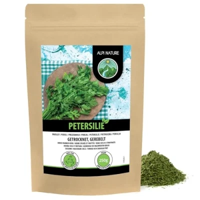 Afbeelding van Ingewreven peterselie (250 g), voorzichtig gedroogde peterselie, 100% zuivere en natuurlijke voor de bereiding van kruidenmengsels