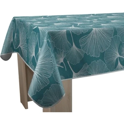 Afbeelding van Le linge de Jules Biloba Tafelkleed, vuilafstotend, groen, rechthoekig, 150 x 200 cm