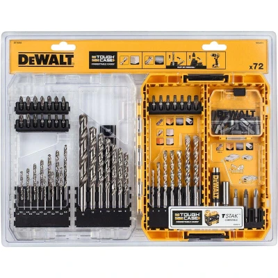 Image de DeWalt 72 Pièces Forets à Pierre et HSS G Métal EXTREME 2 TOUGH CASE