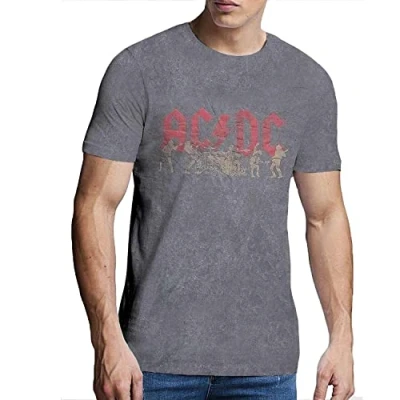 Afbeelding van AC/DC Vintage Silhouettes Heren T shirt XL Grijs